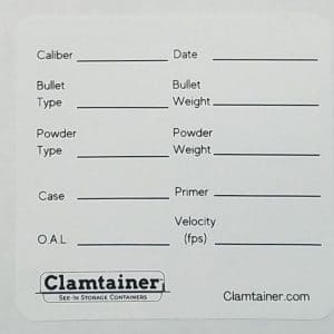 Ammo Reloading Recipe Labels (12/pack)